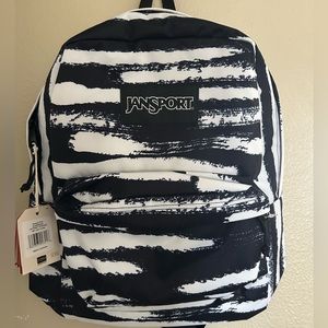 NWT - Jansport black and white backpack